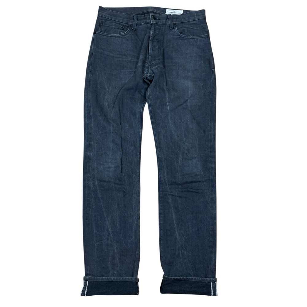 Imogene + Willie Barton Slim Charcoal Japanese Selvedge Denim 32 (Fits 33x34)